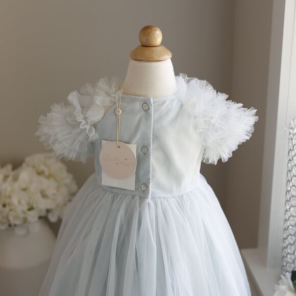 Tutu Du Monde Sea Holly Tulle Dress Icicle 18-24 Month Party Wedding Portrait - Picture 6 of 6